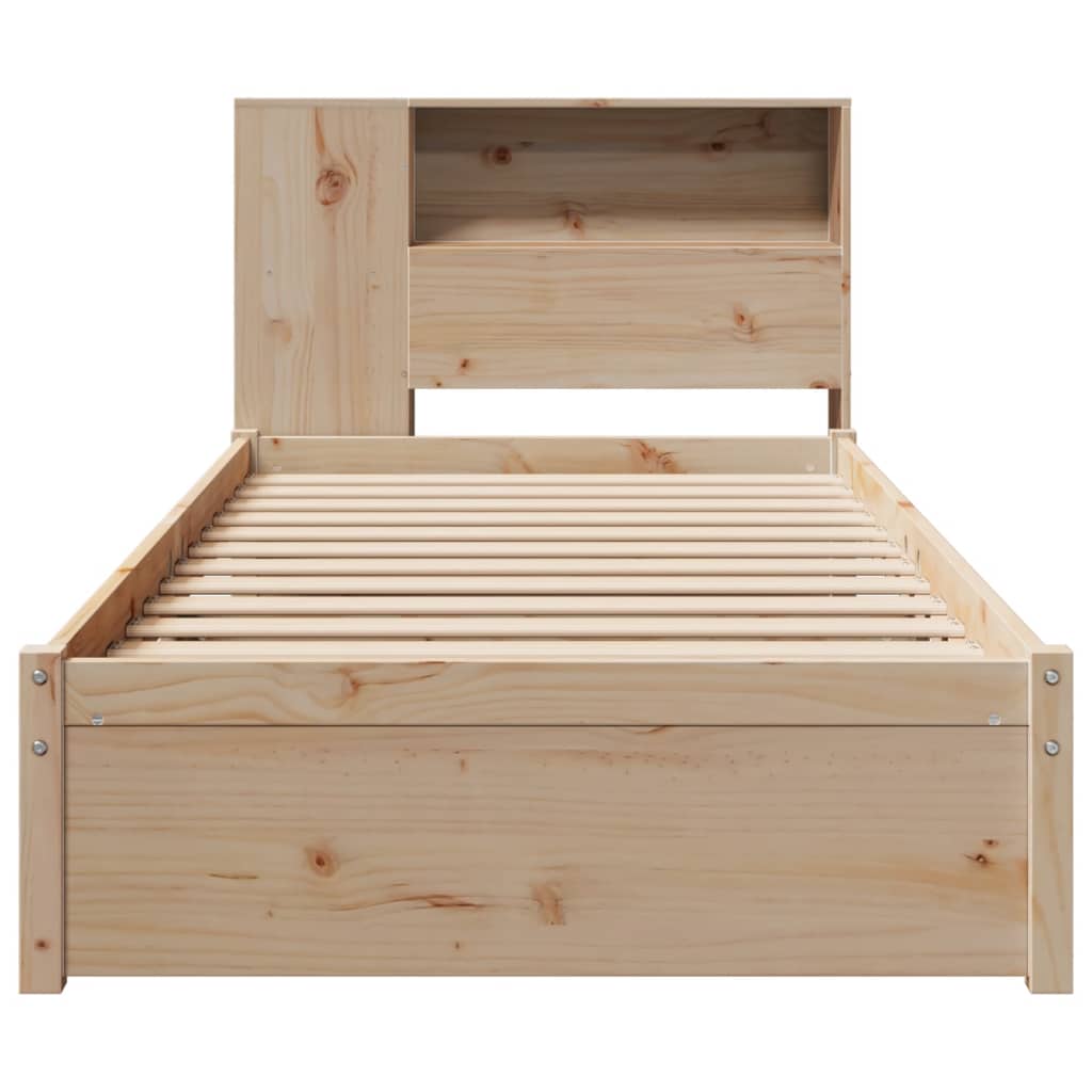seng med reol uden madras 75x190 cm massivt fyrretræ