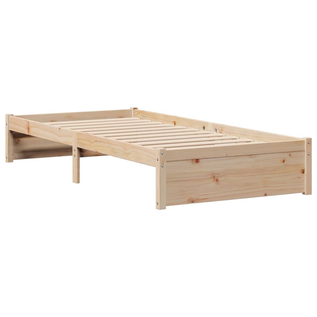 seng med reol uden madras 75x190 cm massivt fyrretræ
