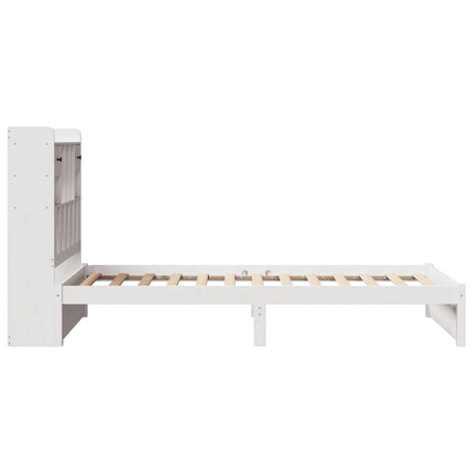 seng med reol uden madras 75x190 cm massivt fyrretræ hvid