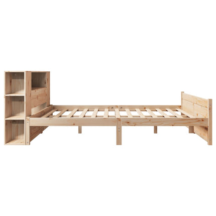 seng med reol uden madras 135x190 cm massivt fyrretræ