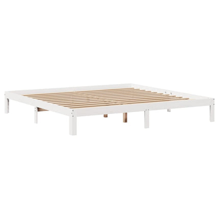seng med reol uden madras 180x200 cm massivt fyrretræ hvid