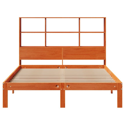 seng med reol uden madras 140x200cm massivt fyrretræ gyldenbrun