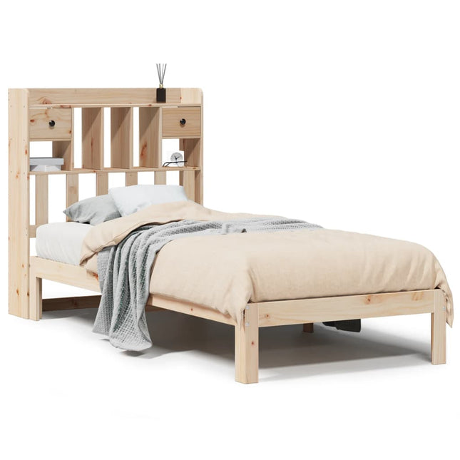 seng med reol uden madras 90x190 cm massivt fyrretræ