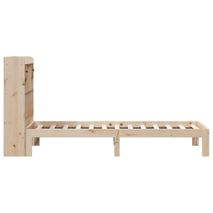 seng med reol uden madras 90x190 cm massivt fyrretræ
