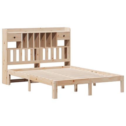 seng med reol uden madras 140x190 cm massivt fyrretræ