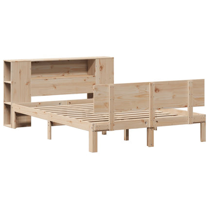 seng med reol uden madras 135x190 cm massivt fyrretræ