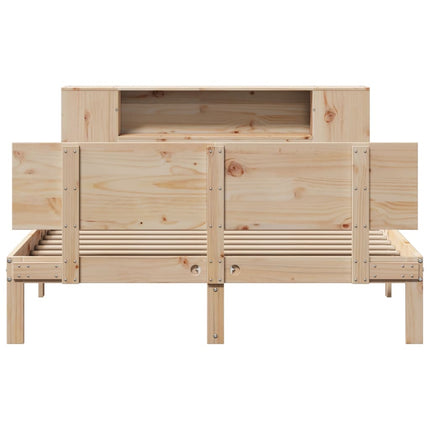 seng med reol uden madras 135x190 cm massivt fyrretræ