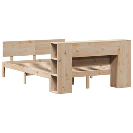 seng med reol uden madras 135x190 cm massivt fyrretræ