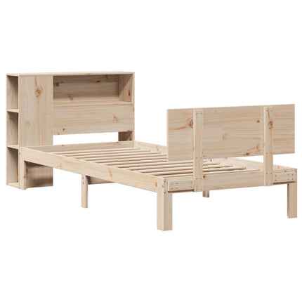 seng med reol uden madras 75x190 cm massivt fyrretræ
