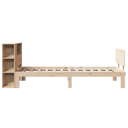 seng med reol uden madras 75x190 cm massivt fyrretræ