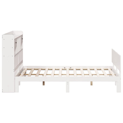 seng med reol uden madras 180x200 cm massivt fyrretræ hvid