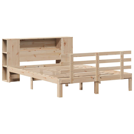 seng med reol uden madras 135x190 cm massivt fyrretræ