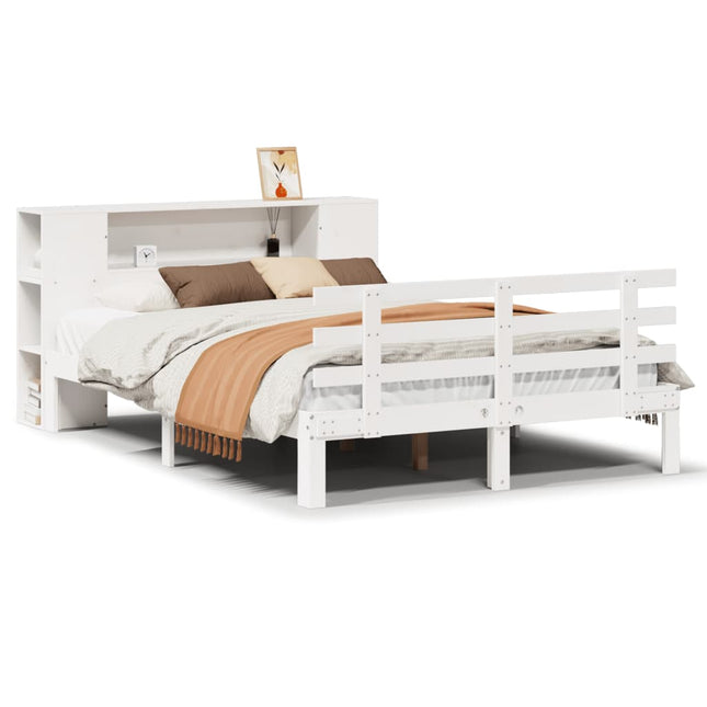 reolseng uden madras hvid 160x200 cm massivt træ fyrretræ