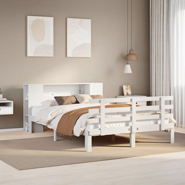 reolseng uden madras hvid 160x200 cm massivt træ fyrretræ