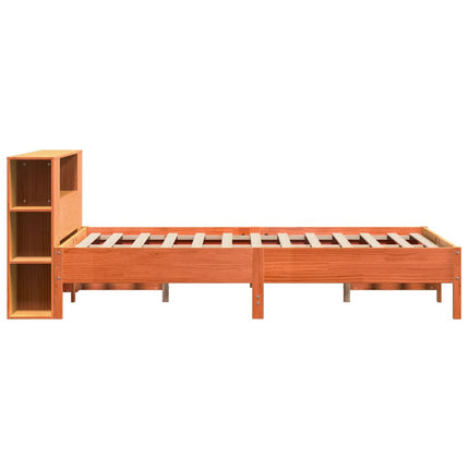 seng med reol uden madras 140x200cm massivt fyrretræ gyldenbrun