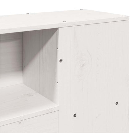 seng med reol uden madras 120x190 cm massivt fyrretræ hvid