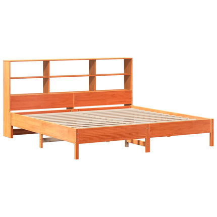 seng med reol uden madras 200x200cm massivt fyrretræ gyldenbrun