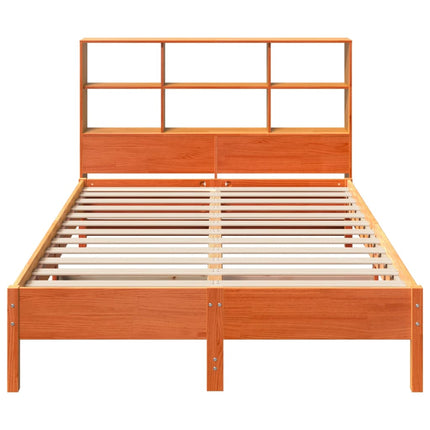 seng med reol uden madras 160x200cm massivt fyrretræ gyldenbrun