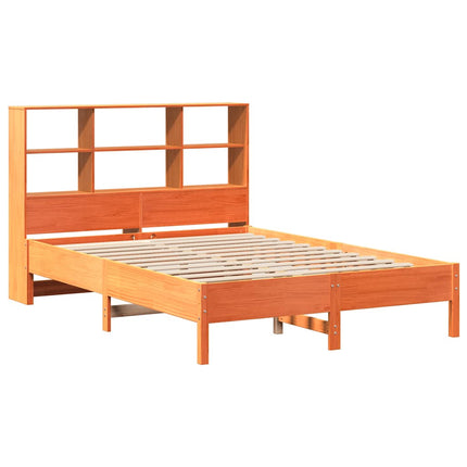 seng med reol uden madras 150x200cm massivt fyrretræ gyldenbrun