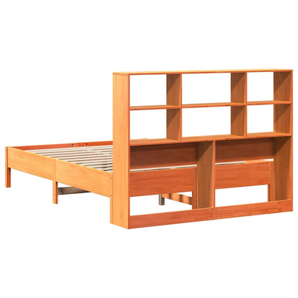 seng med reol uden madras 150x200cm massivt fyrretræ gyldenbrun