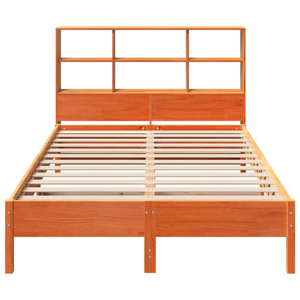seng med reol uden madras 140x200cm massivt fyrretræ gyldenbrun