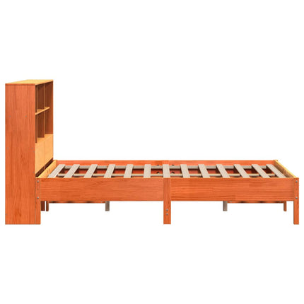 seng med reol uden madras 140x200cm massivt fyrretræ gyldenbrun