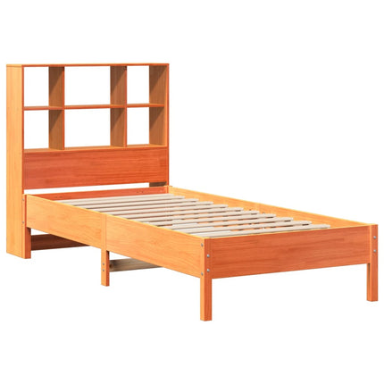 seng med reol uden madras 75x190 cm massivt fyrretræ gyldenbrun