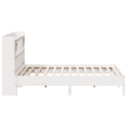 seng med reol uden madras 180x200 cm massivt fyrretræ hvid
