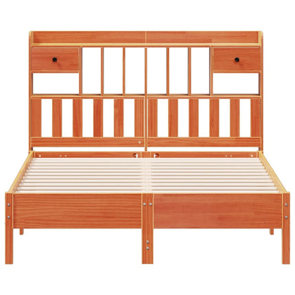 seng med reol uden madras 150x200cm massivt fyrretræ gyldenbrun