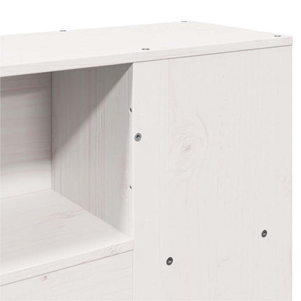 seng med reol uden madras 150x200 cm massivt fyrretræ hvid
