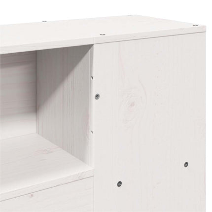seng med reol uden madras 140x190 cm massivt fyrretræ hvid