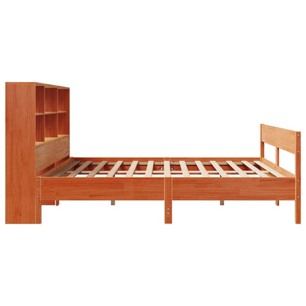 seng med reol uden madras 180x200cm massivt fyrretræ gyldenbrun
