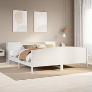 seng med reol uden madras 200x200 cm massivt fyrretræ hvid