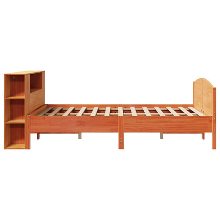 seng med reol uden madras 140x200cm massivt fyrretræ gyldenbrun