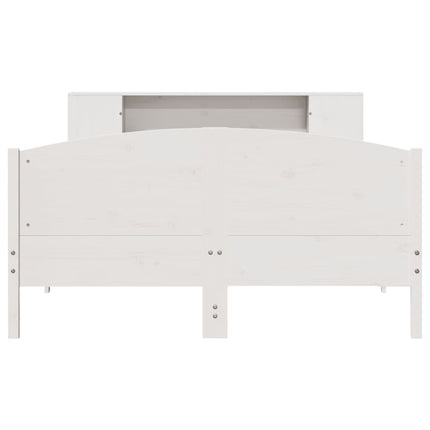 seng med reol uden madras 120x200 cm massivt fyrretræ hvid