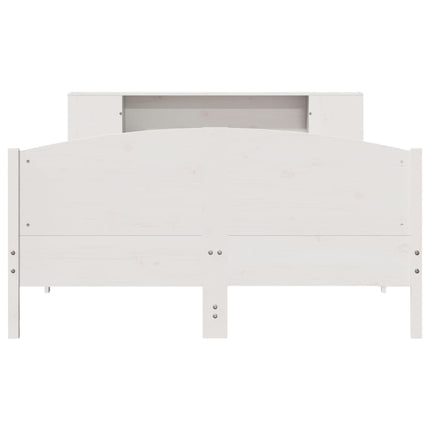 seng med reol uden madras 120x190 cm massivt fyrretræ hvid