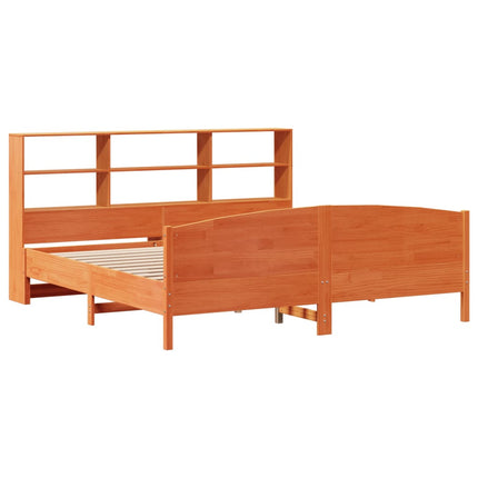 seng med reol uden madras 180x200cm massivt fyrretræ gyldenbrun