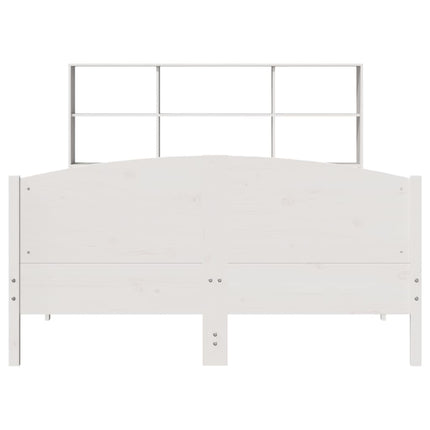 seng med reol uden madras 160x200 cm massivt fyrretræ hvid