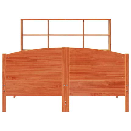 seng med reol uden madras 150x200cm massivt fyrretræ gyldenbrun