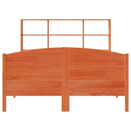 seng med reol uden madras 120x190cm massivt fyrretræ gyldenbrun