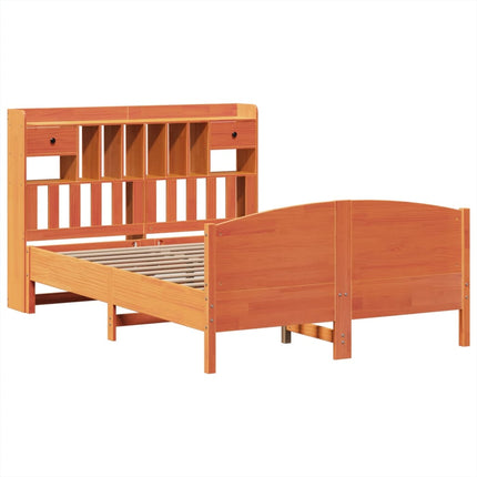seng med reol uden madras 150x200cm massivt fyrretræ gyldenbrun