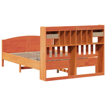 seng med reol uden madras 150x200cm massivt fyrretræ gyldenbrun