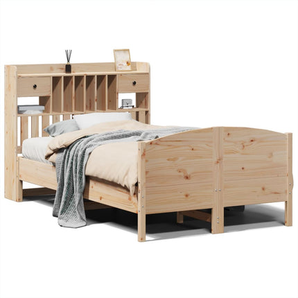 seng med reol uden madras 135x190 cm massivt fyrretræ