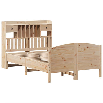 seng med reol uden madras 135x190 cm massivt fyrretræ