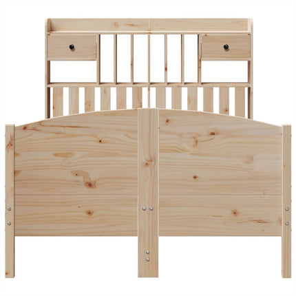seng med reol uden madras 135x190 cm massivt fyrretræ