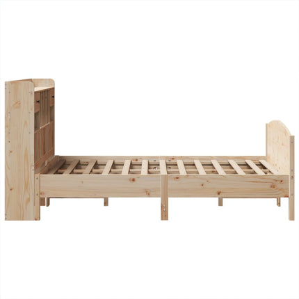 seng med reol uden madras 135x190 cm massivt fyrretræ