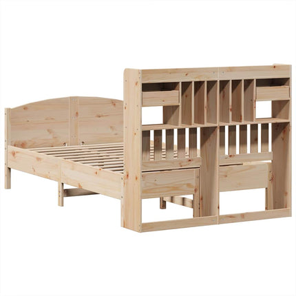 seng med reol uden madras 135x190 cm massivt fyrretræ
