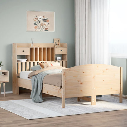 seng med reol uden madras 135x190 cm massivt fyrretræ
