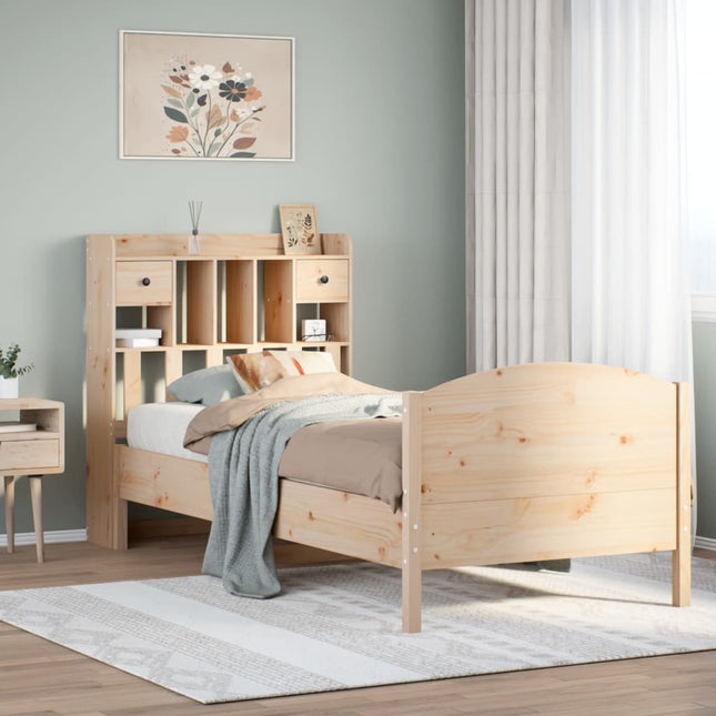 seng med reol uden madras 100x200 cm massivt fyrretræ
