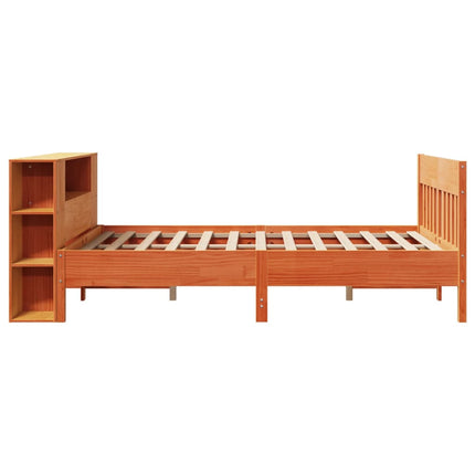 seng med reol uden madras 150x200cm massivt fyrretræ gyldenbrun